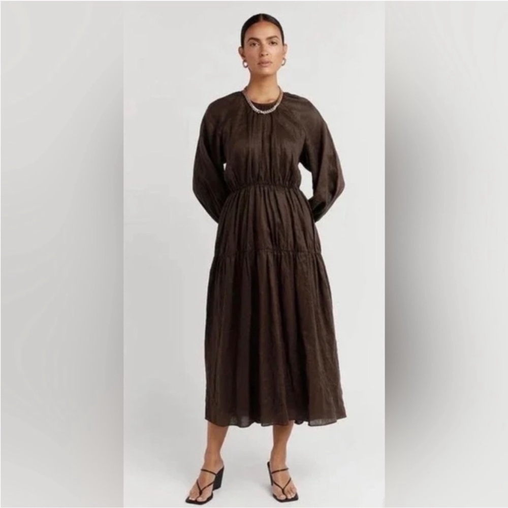 Dissh Impala Brown Open Back Midi Dress